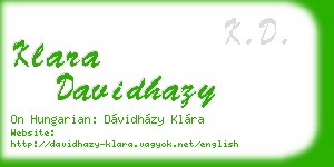 klara davidhazy business card